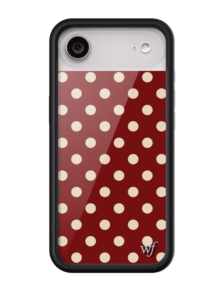 Wildflower Polka Dot iPhone case | Burgundy and Cream iPhone 16e Wildflower Polka Dot iPhone case | Burgundy and Cream iPhone 16e