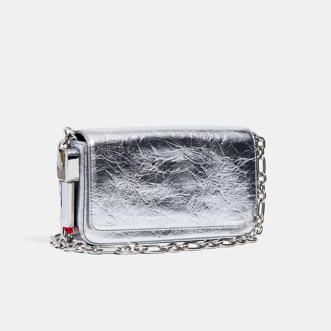 Burn Clutch Silver Crinkle