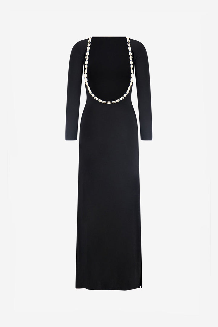 Costa Dress with Cowries in Black
