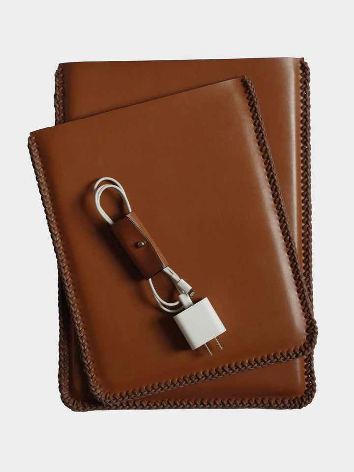 Laced Leather Laptop Sleeve