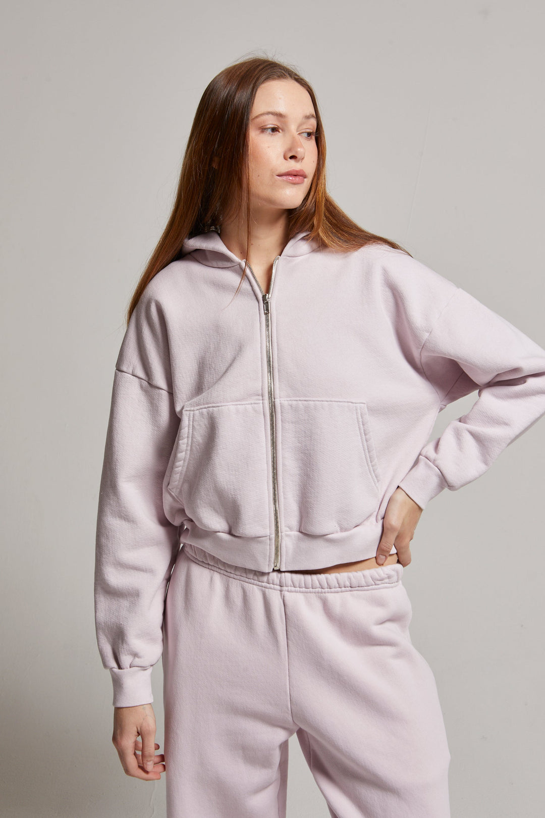 Rosie Cropped Zip-Up Hoodie