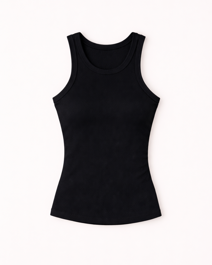 Jude High Neck Tank Top Black