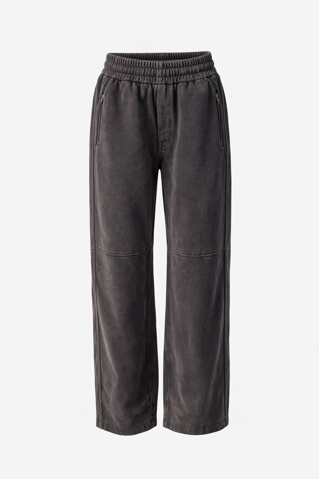 Wash Paneled Track Pants Black