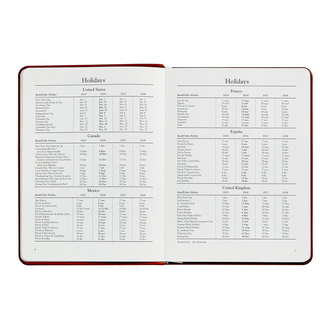 2026 Desk Diary Red