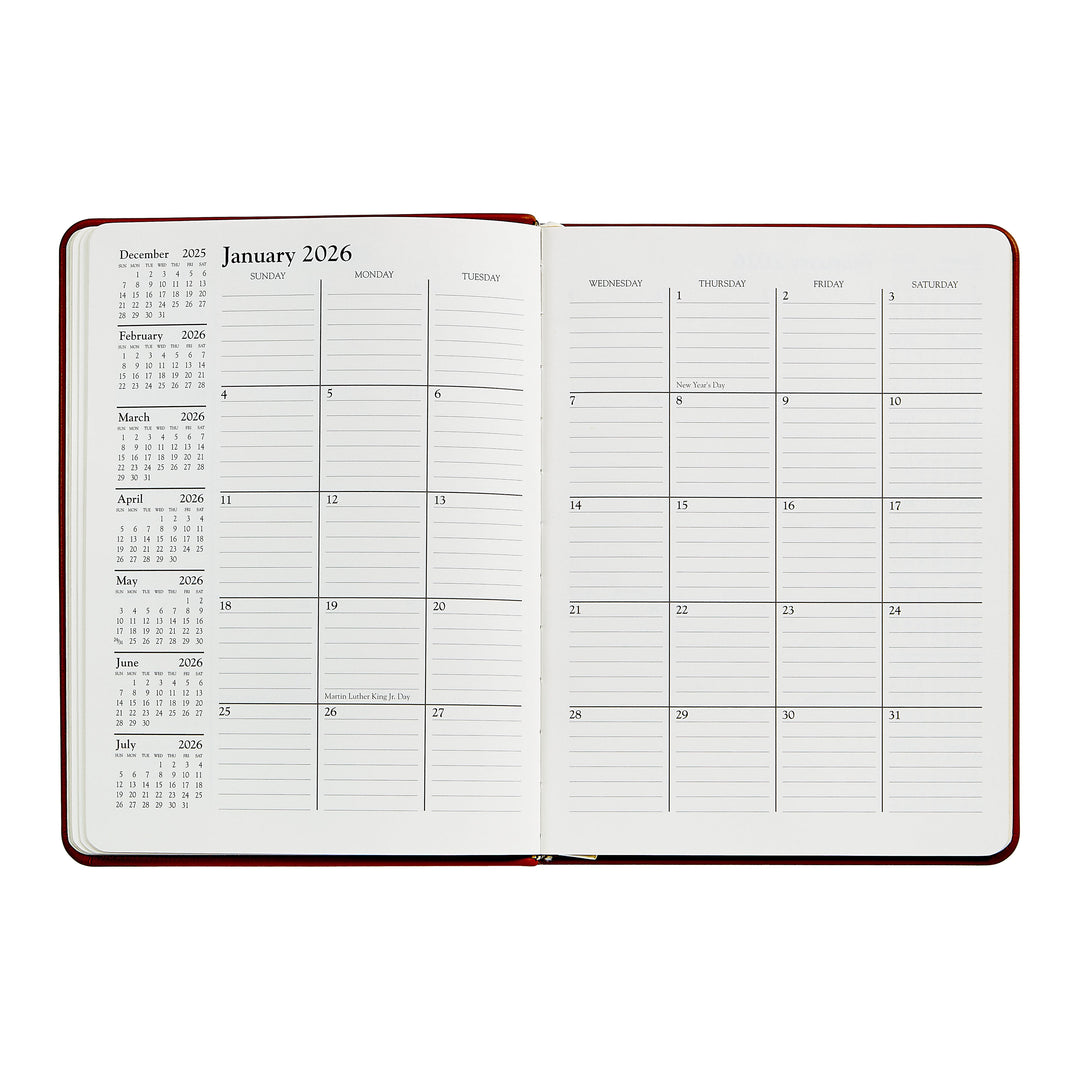2026 Desk Diary Red