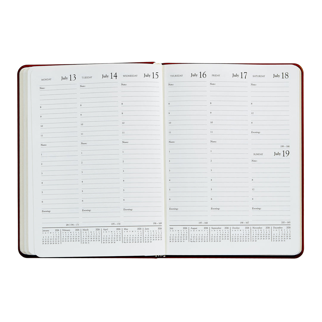 2026 Desk Diary Red
