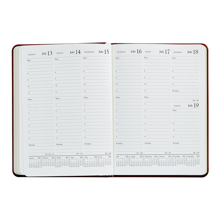 2026 Desk Diary Red