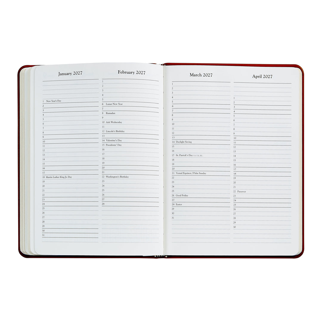 2026 Desk Diary Red