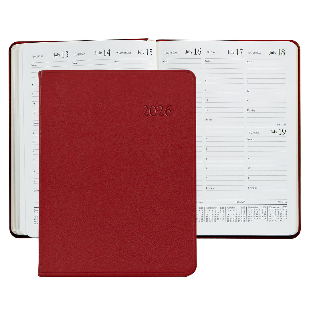 2026 Desk Diary Red