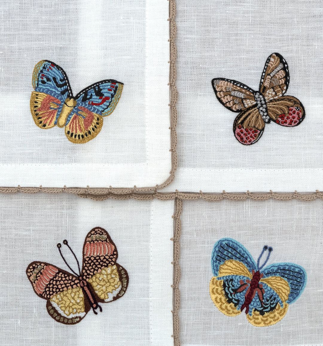 Flutter and Lace Cocktail Napkins, Set of 4