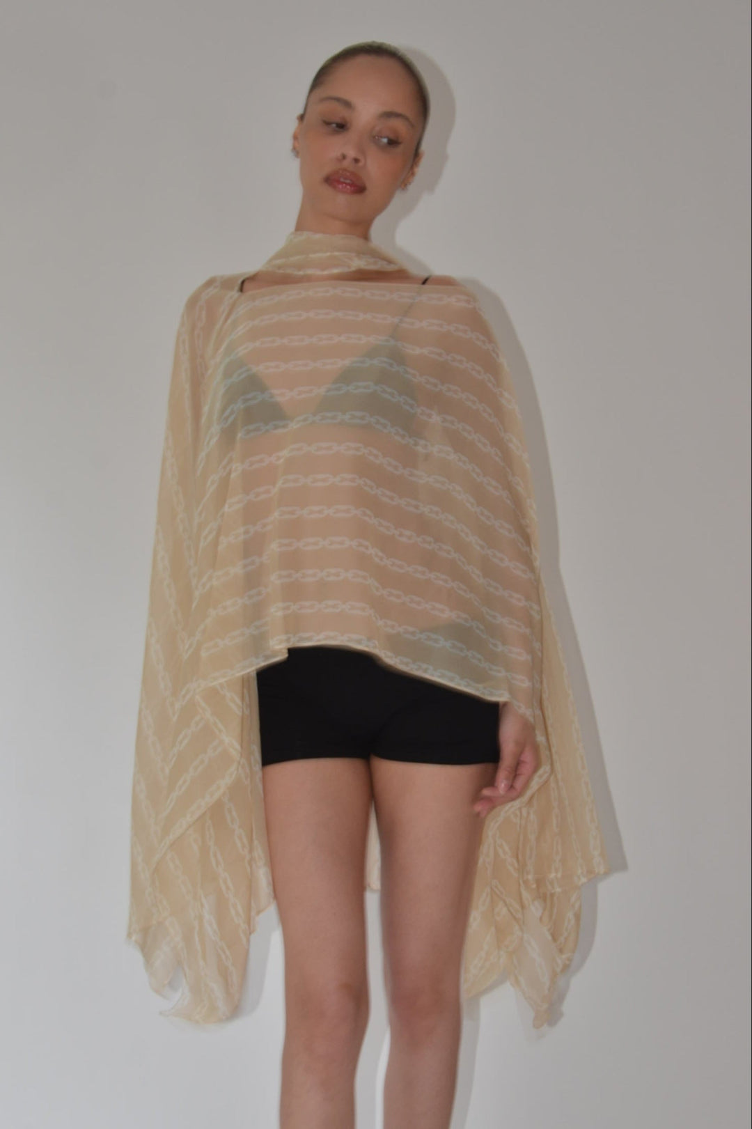 Silk Smoke Caftan Cream Chain