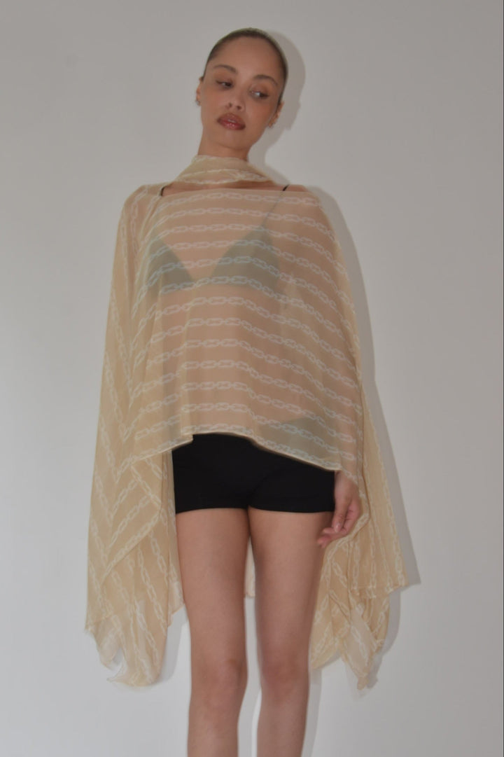 Silk Smoke Caftan Cream Chain