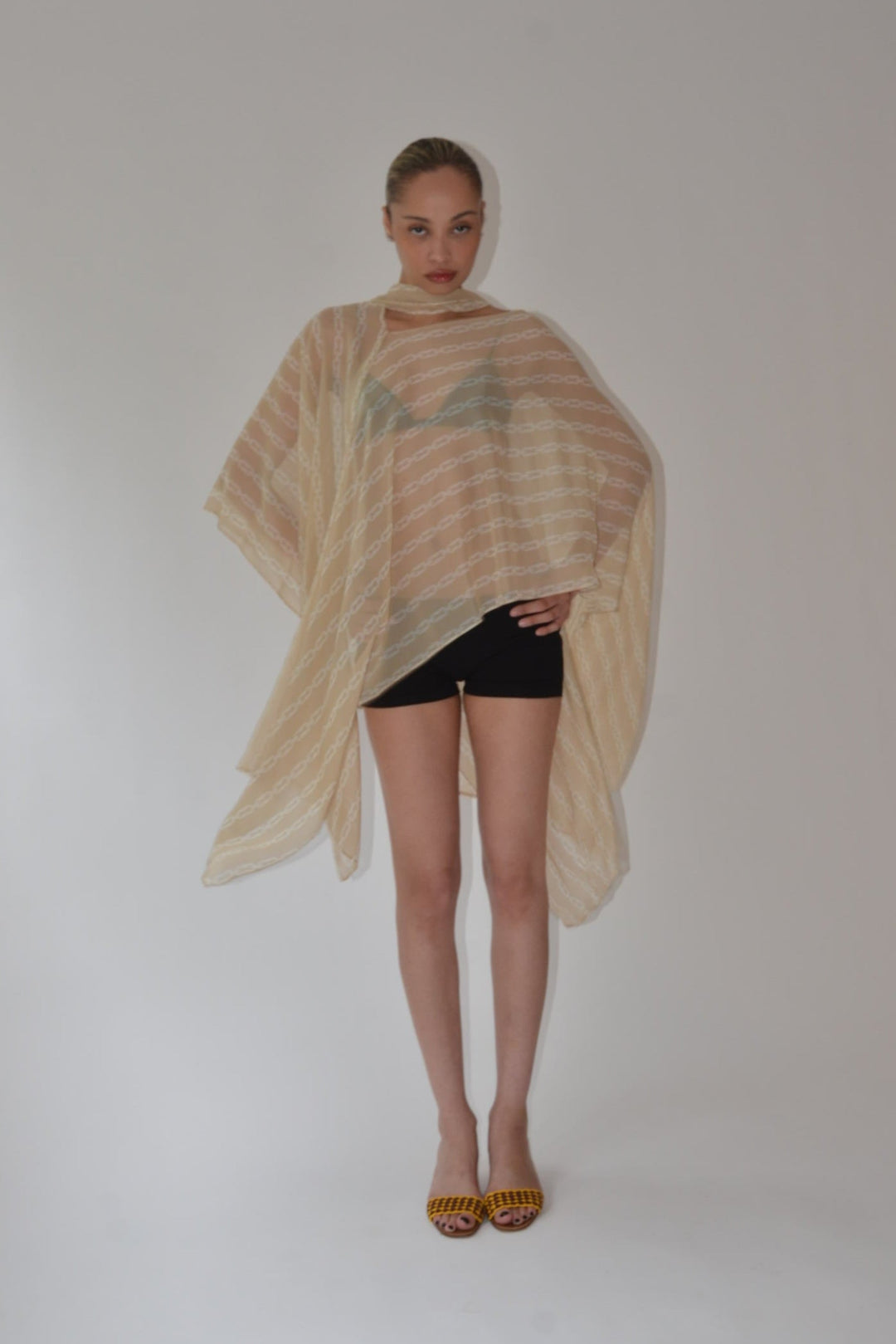 Silk Smoke Caftan Cream Chain