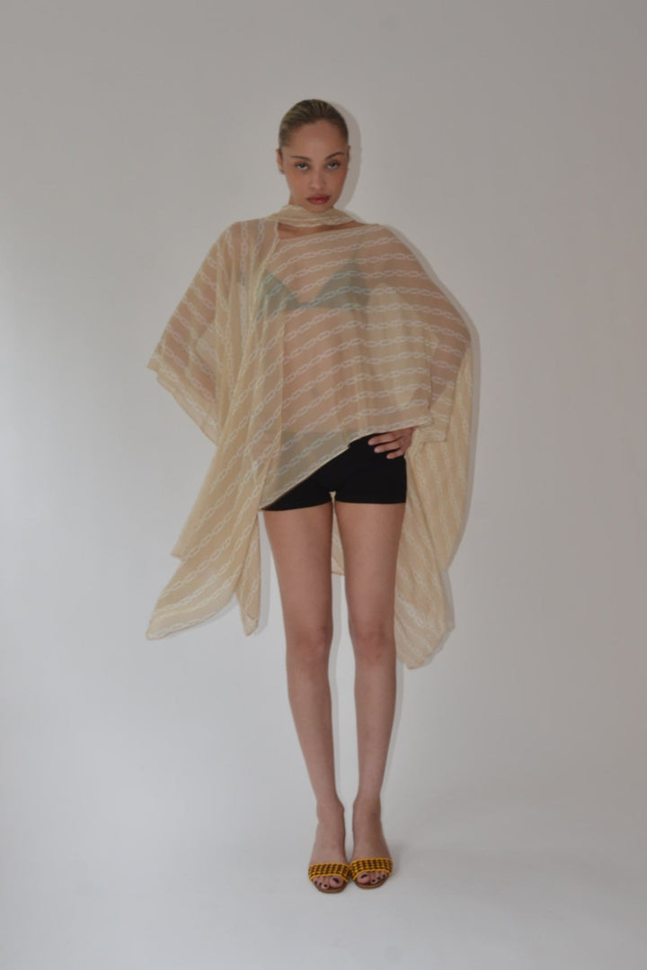Silk Smoke Caftan Cream Chain