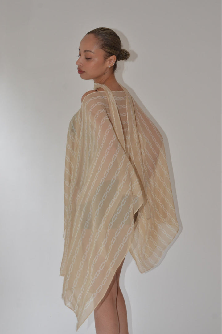 Silk Smoke Caftan Cream Chain