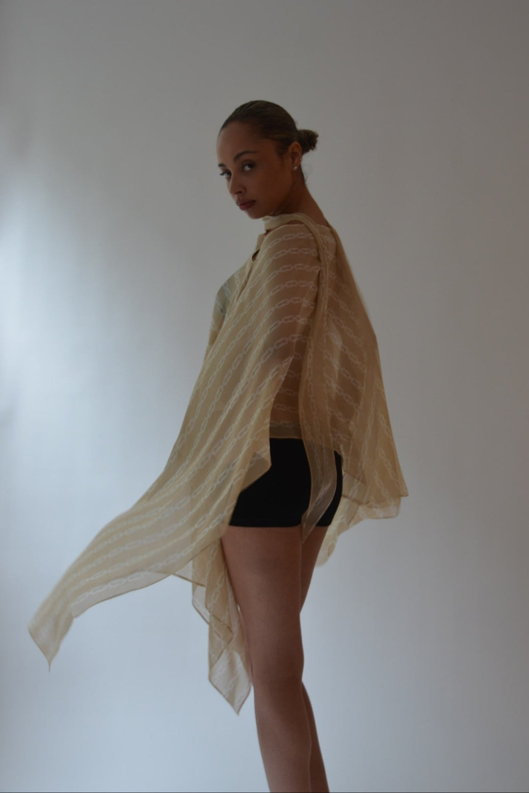 Silk Smoke Caftan Cream Chain