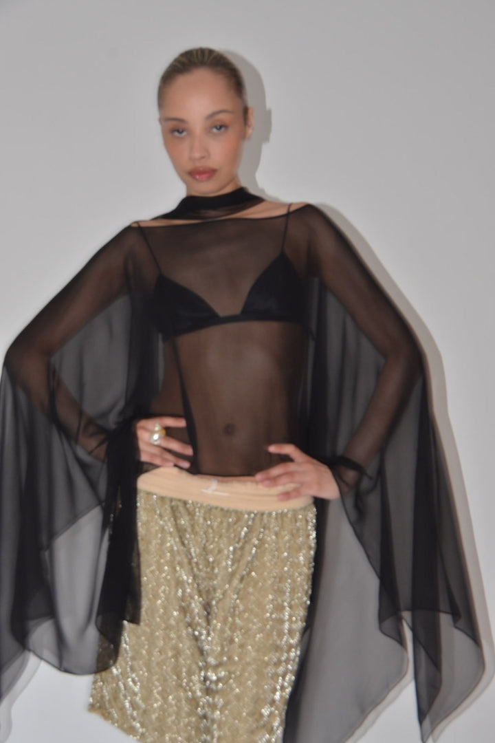 Silk Smoke Caftan Onyx