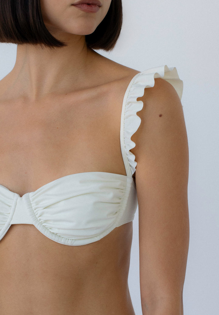 Ruffled Balconette Bikini Top