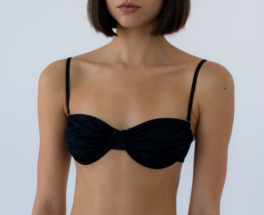 Ruched Balconette Bikni Top