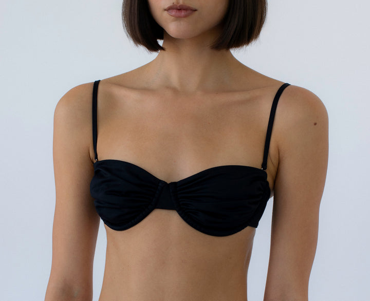 Ruched Balconette Bikni Top