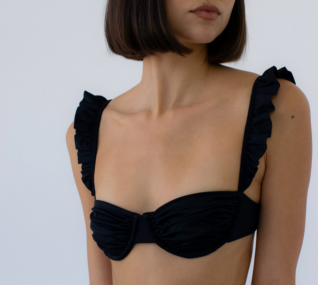 Ruffled Balconette Bikini Top