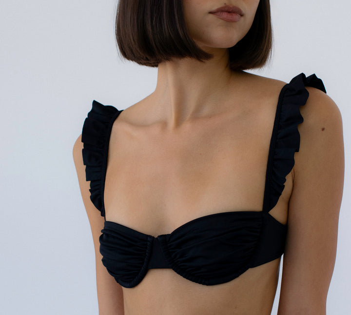 Ruffled Balconette Bikini Top