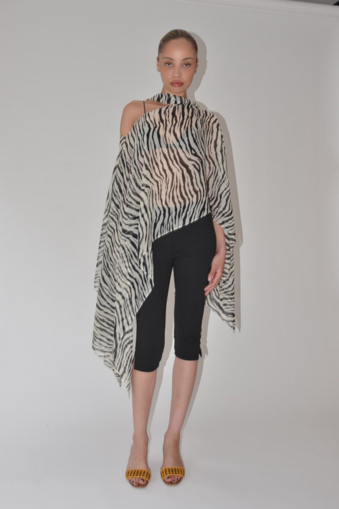 Silk Smoke Caftan Zebra