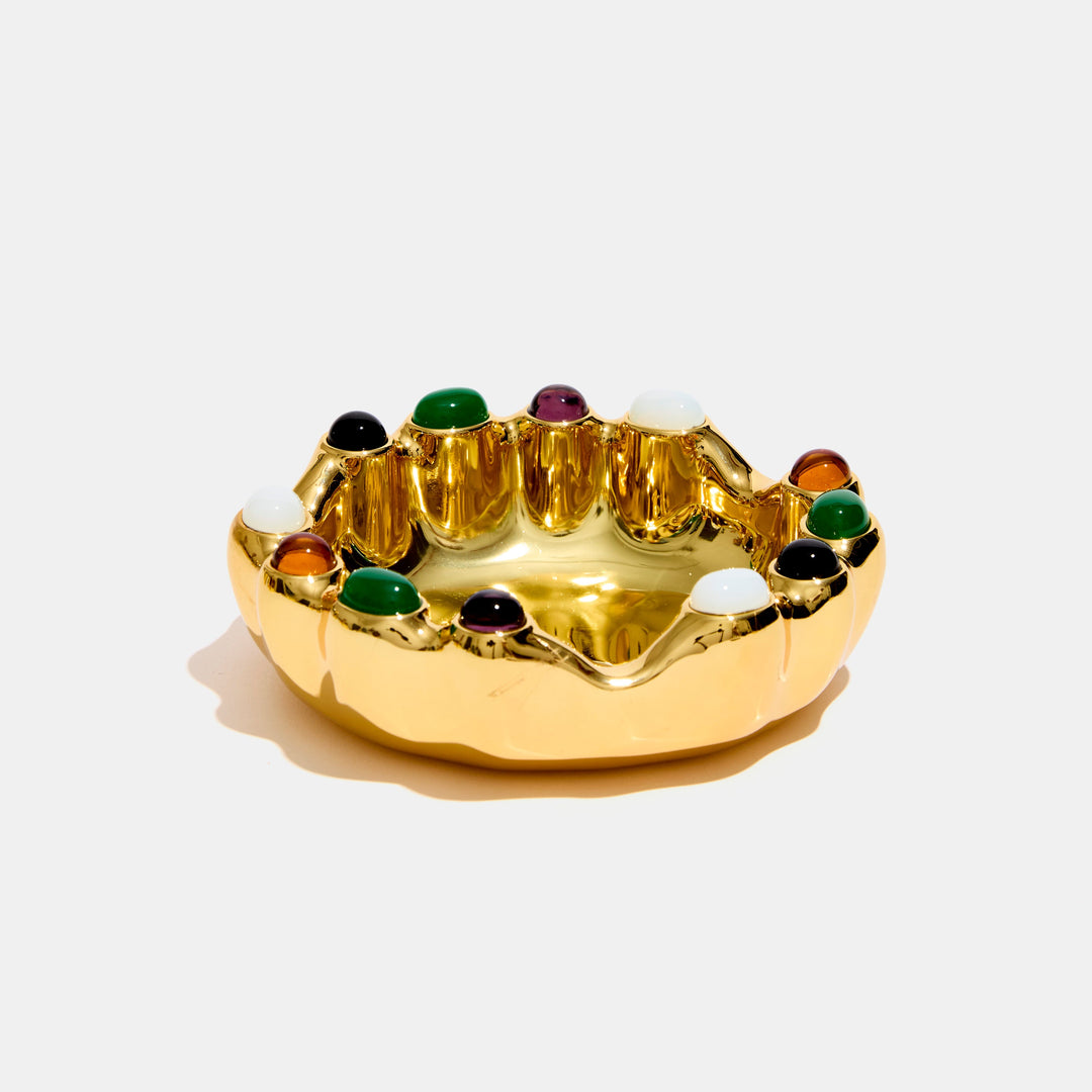 Gemstoned Ashtray Gold