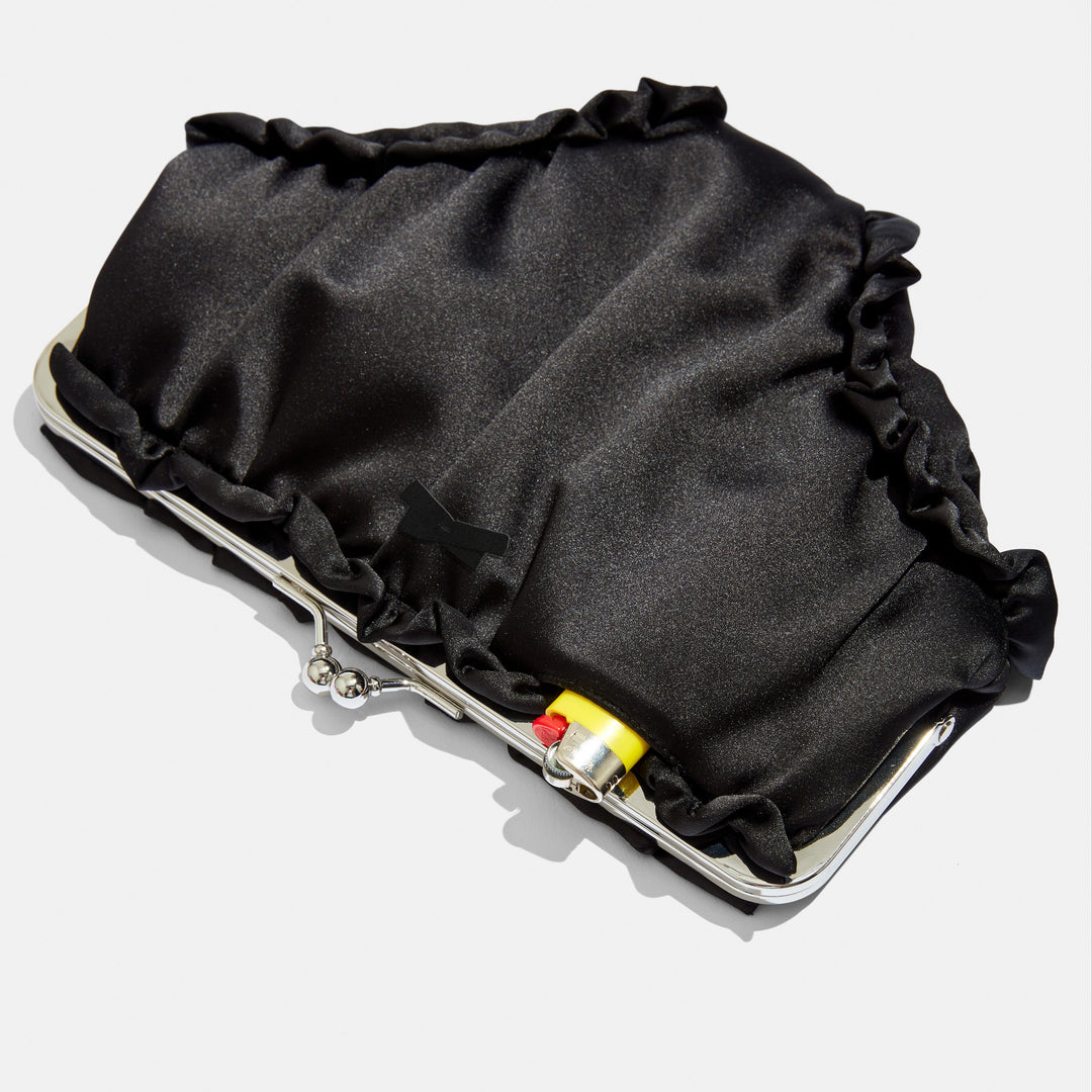 Undies Pouch Black Satin