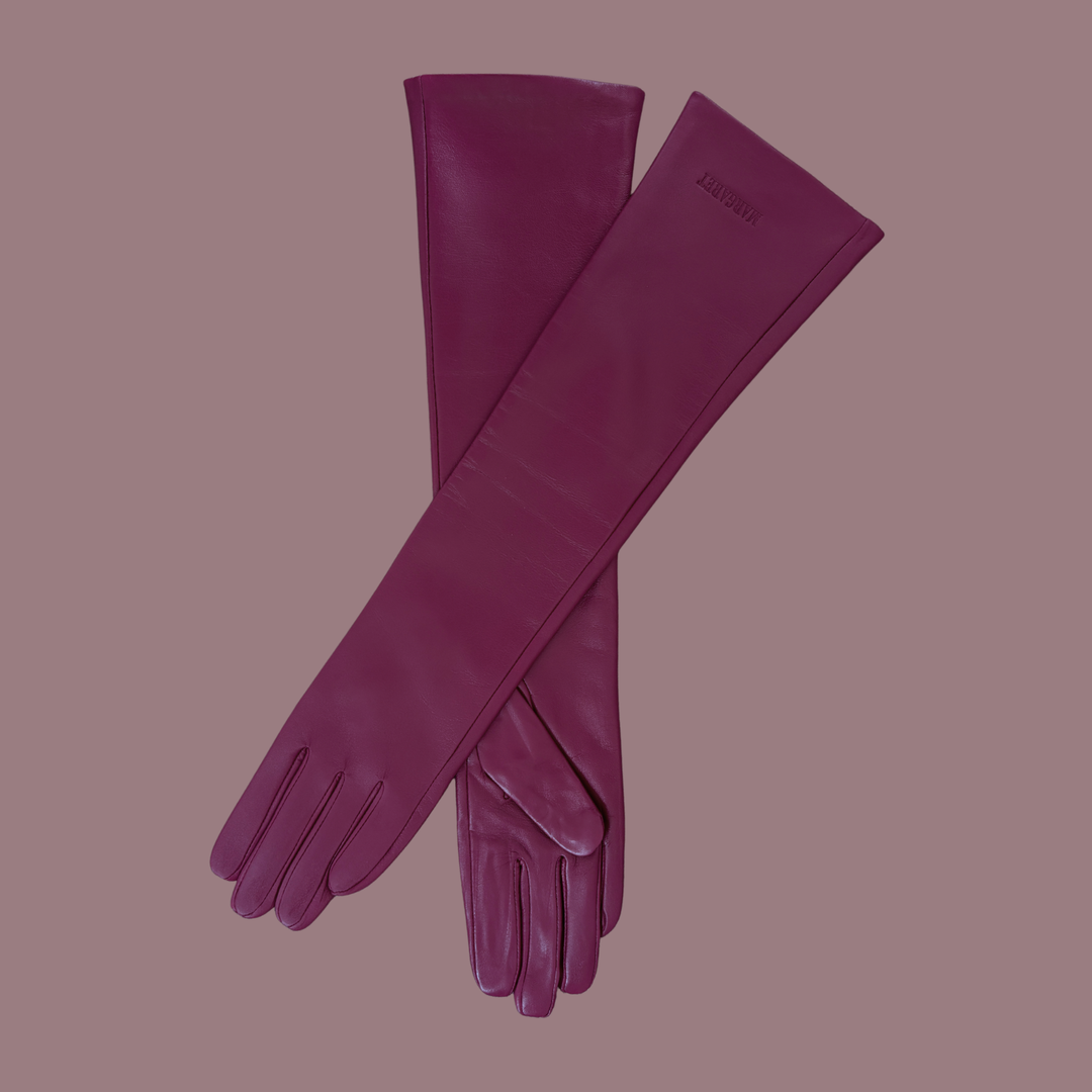 Leather Opera Gloves Berry
