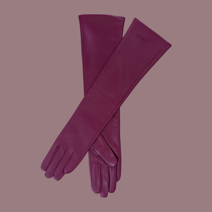 Leather Opera Gloves Berry