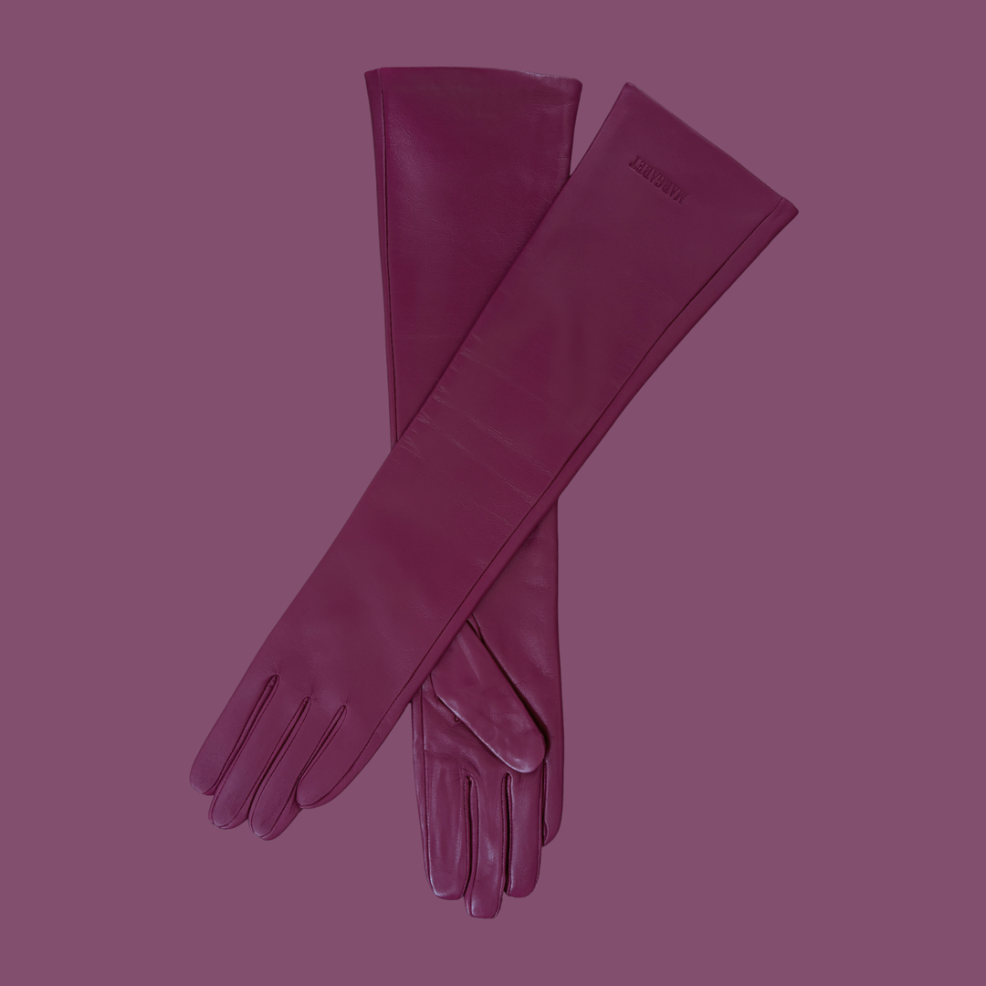 Leather Opera Gloves Berry
