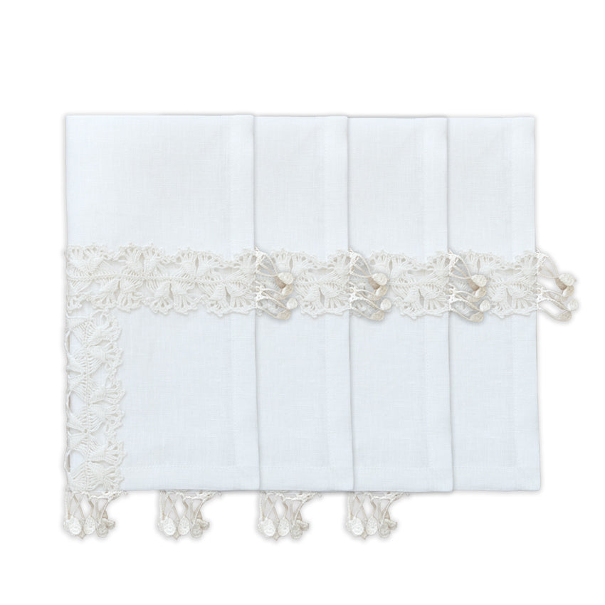 Hand Crochet Napkins, Set of 4