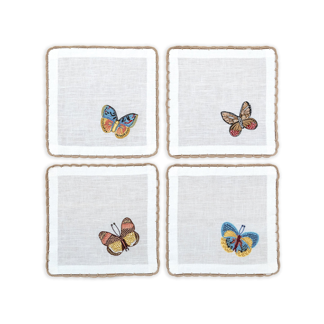 Flutter and Lace Cocktail Napkins, Set of 4