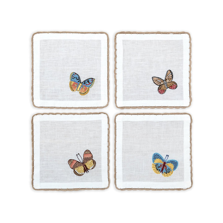 Flutter and Lace Cocktail Napkins, Set of 4