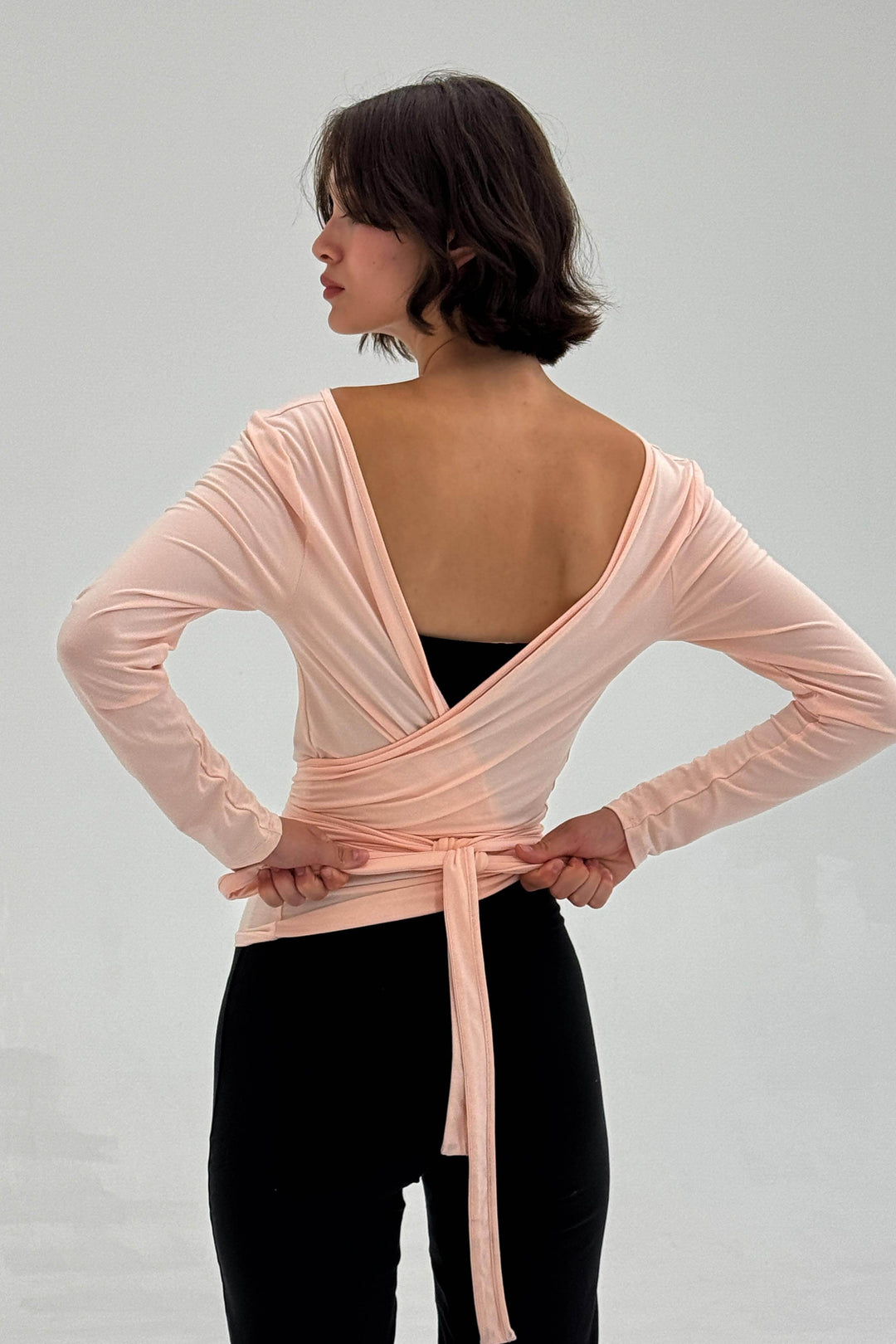 Ballerina Wrap Top Powder Pink