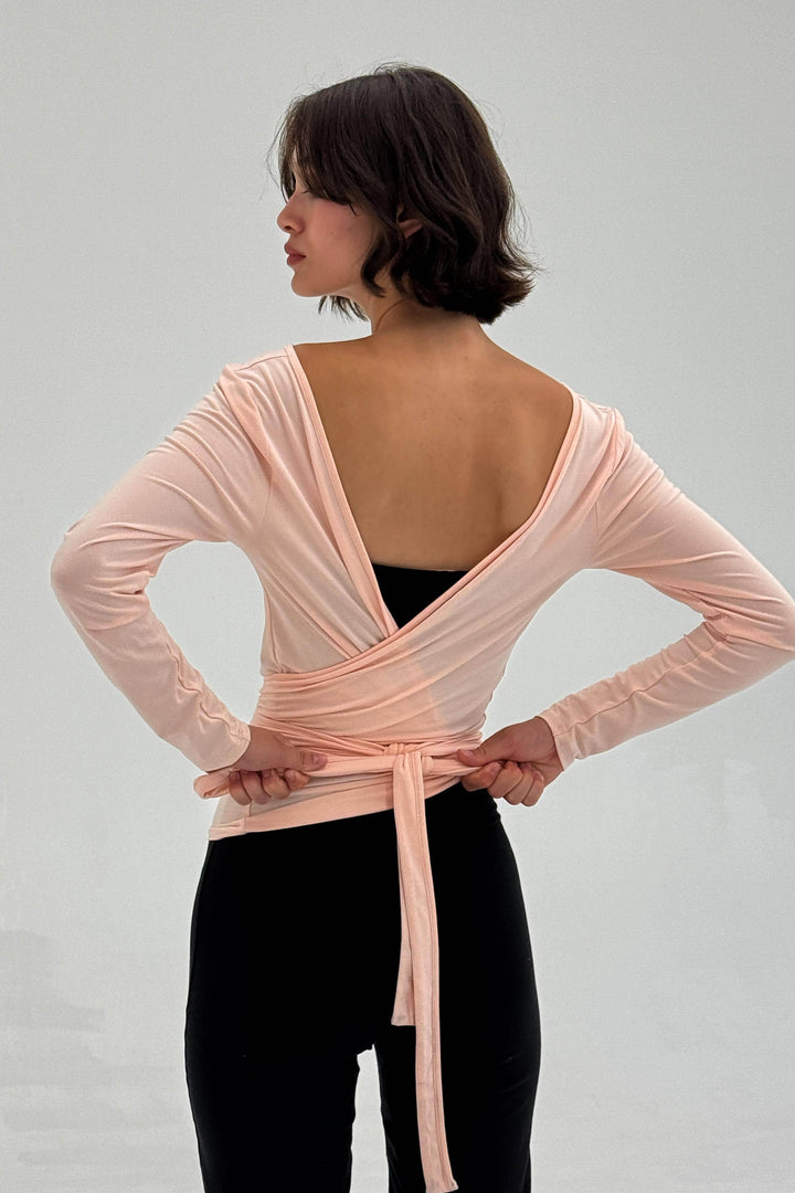 Ballerina Wrap Top Powder Pink