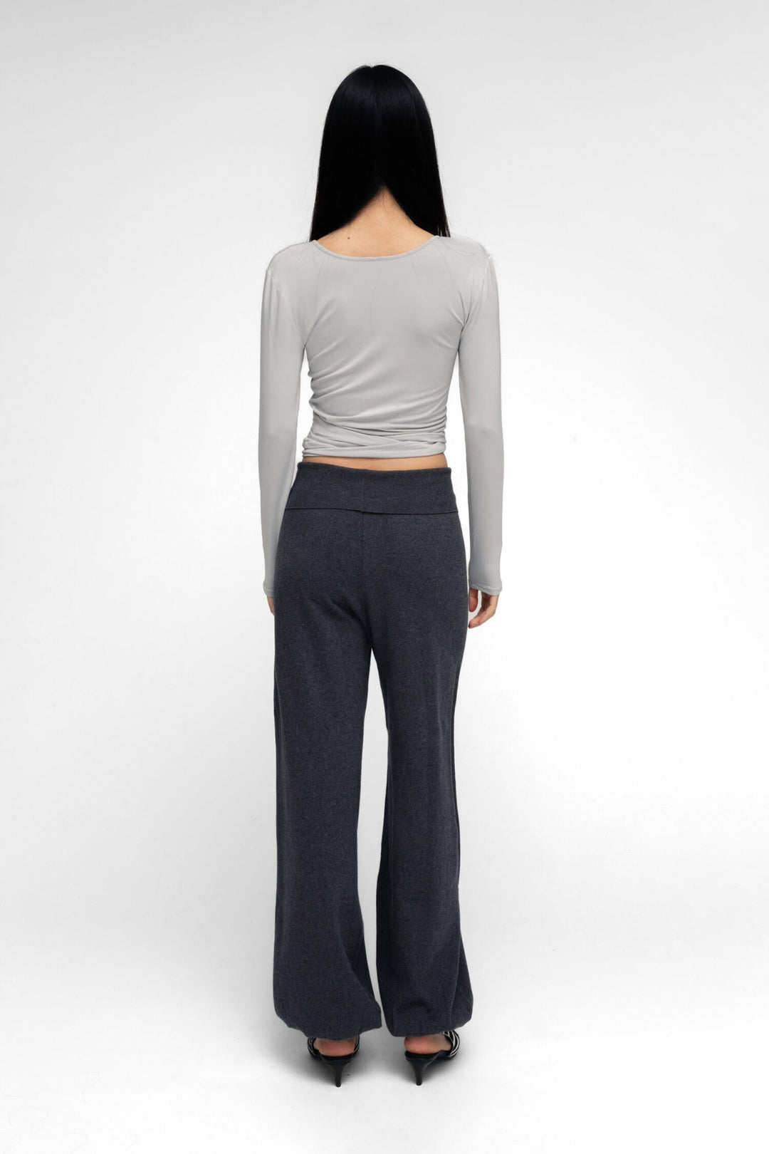 Ballerina Wrap Top Gray