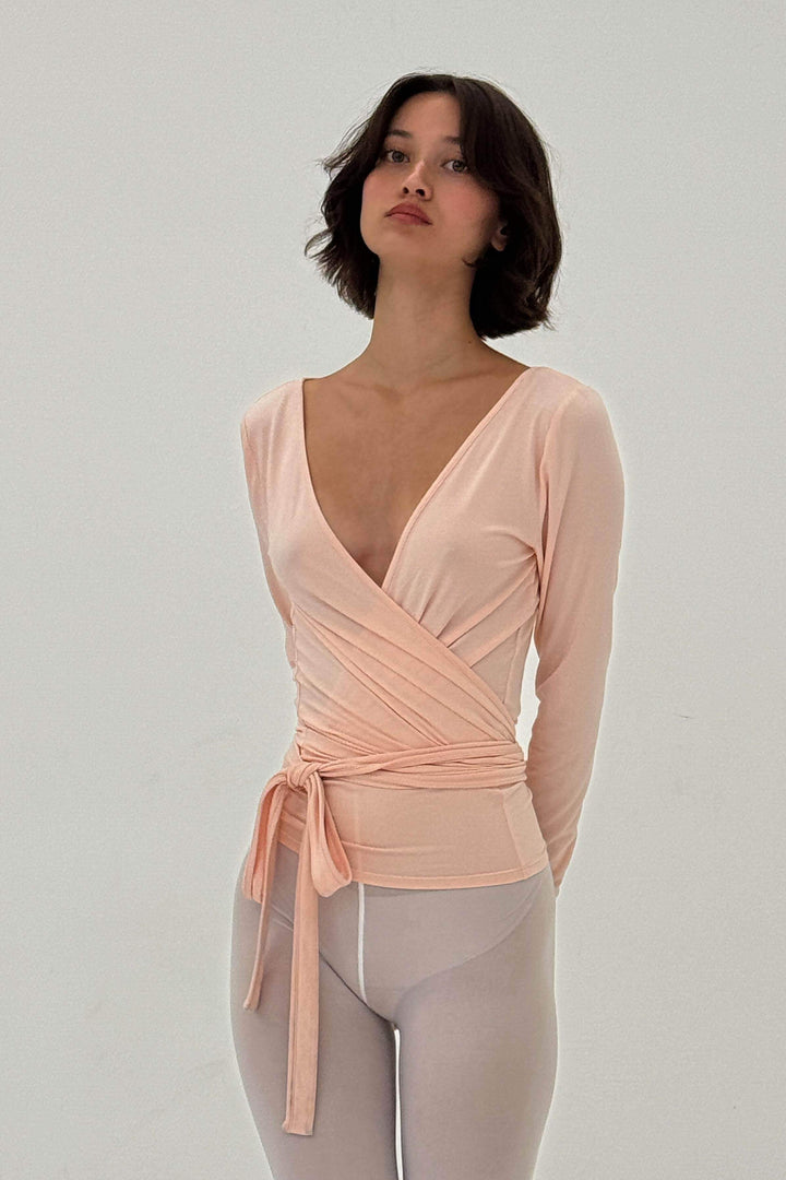 Ballerina Wrap Top Powder Pink