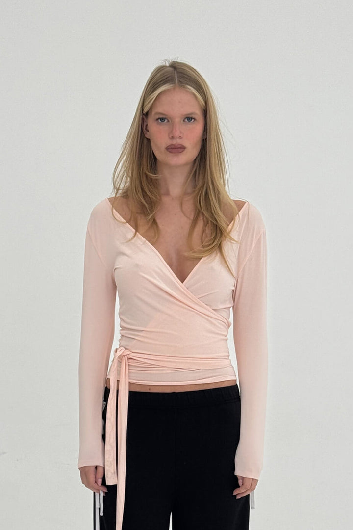 Ballerina Wrap Top Powder Pink