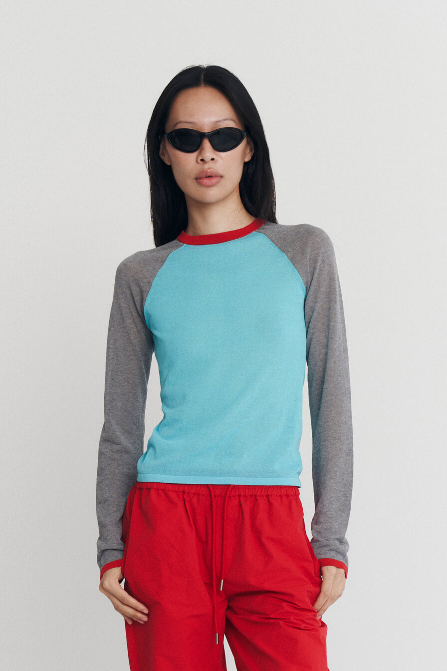 Mirinae Raglan Knit Top Geleira Multi