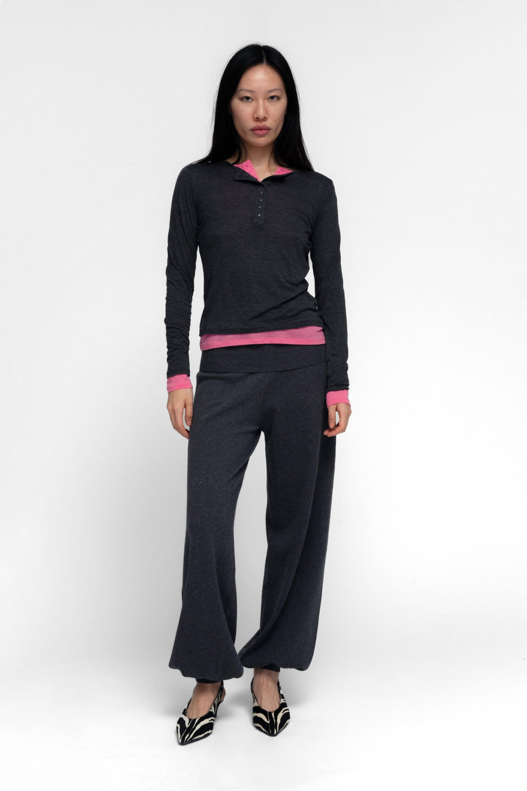 Haram Henley Top Charcoal