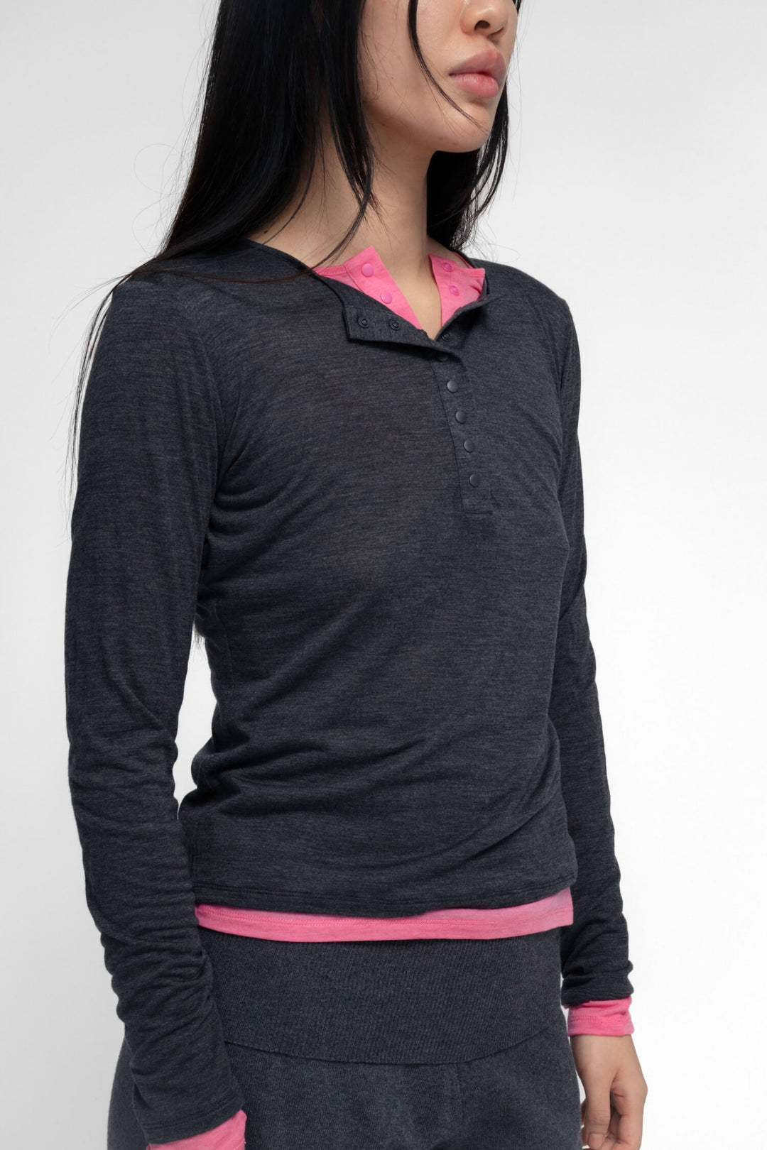 Haram Henley Top Charcoal