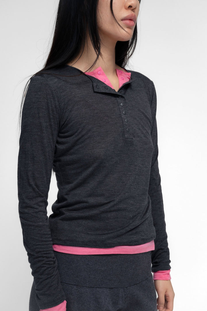 Haram Henley Top Charcoal