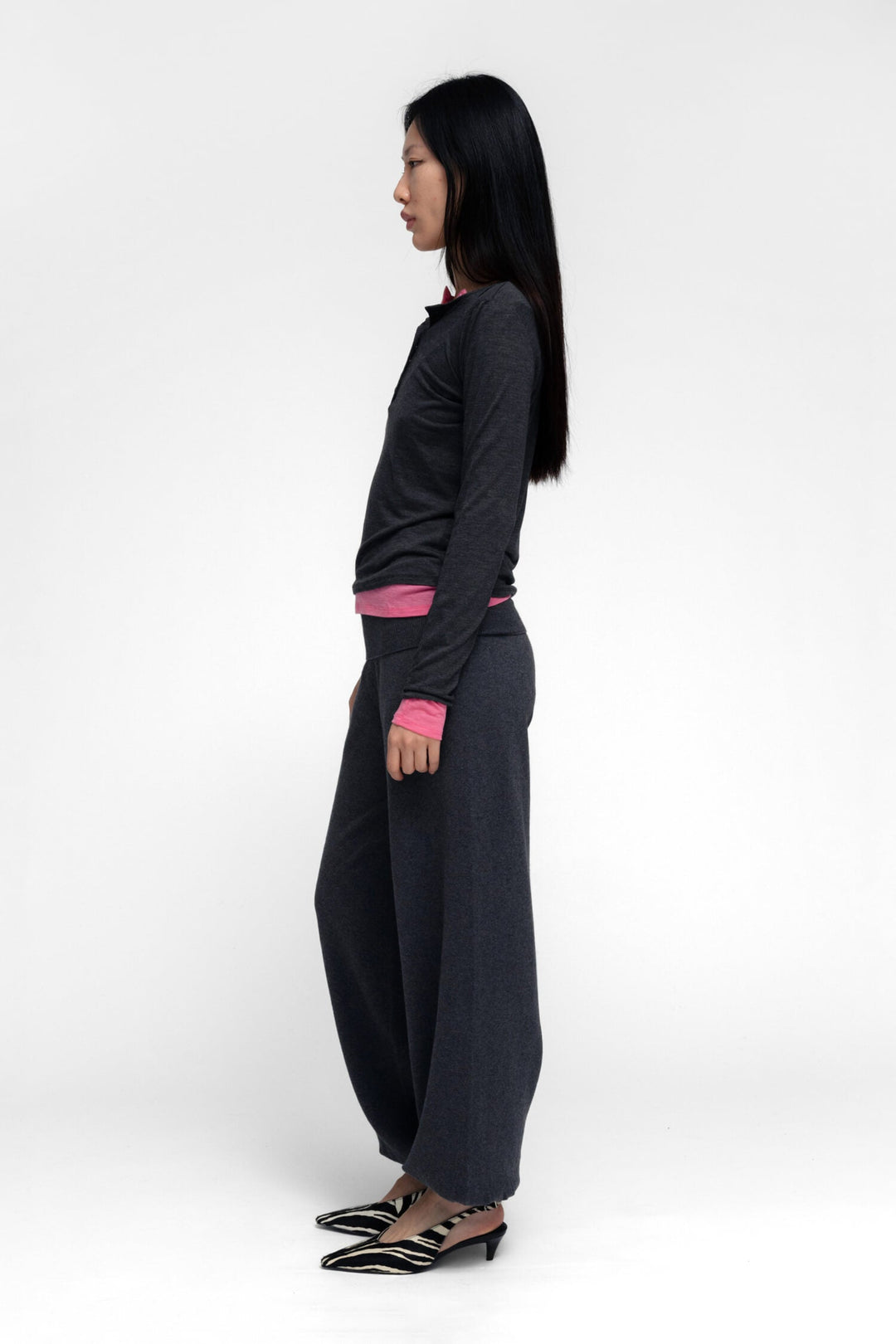 Haram Henley Top Charcoal