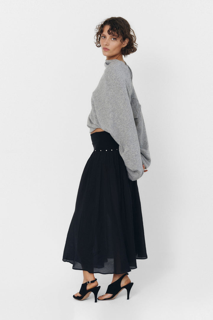 Cashmere Wool Multi-Way Bolero Top Heather Grey