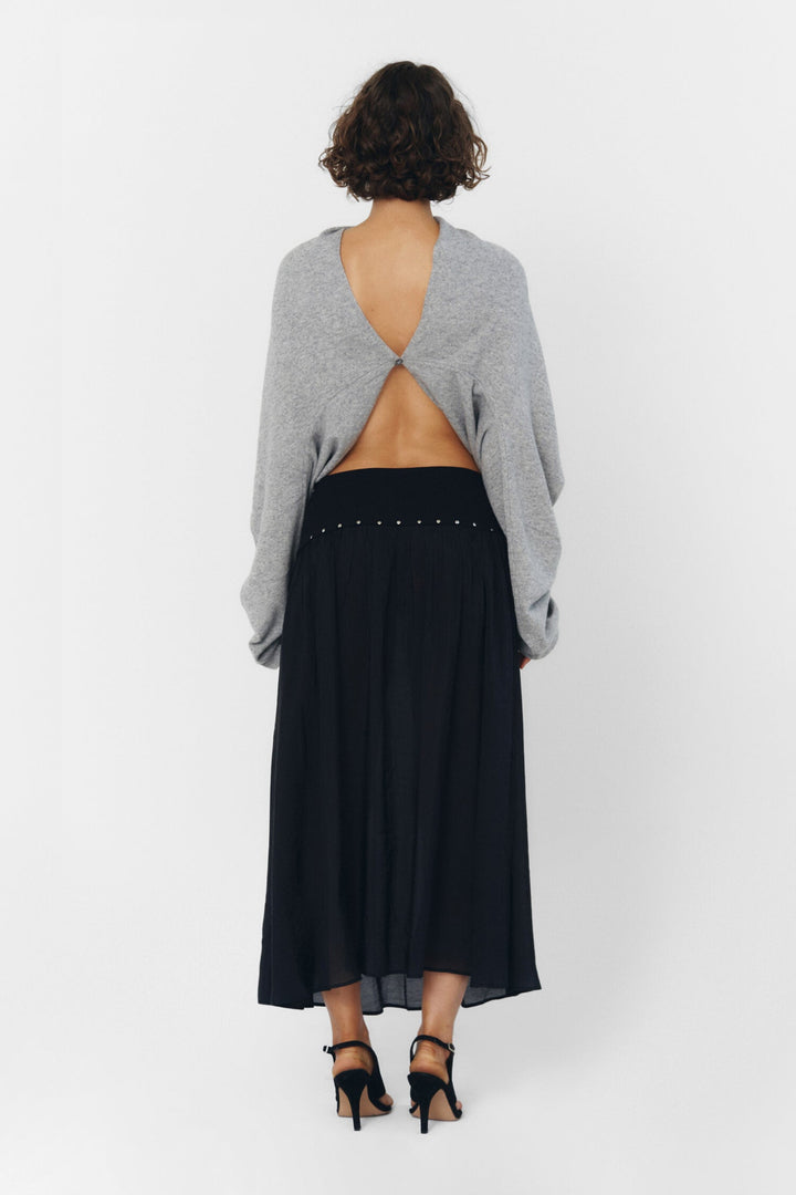 Cashmere Wool Multi-Way Bolero Top Heather Grey