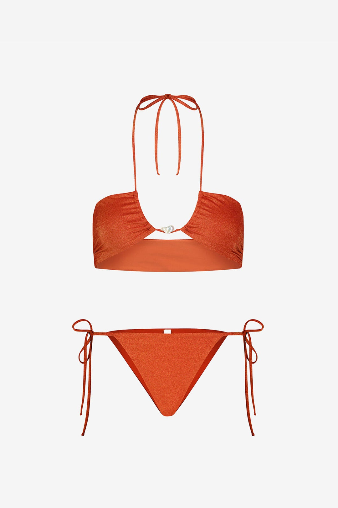 Bahia Bikini with Pearl in Shiny Orange