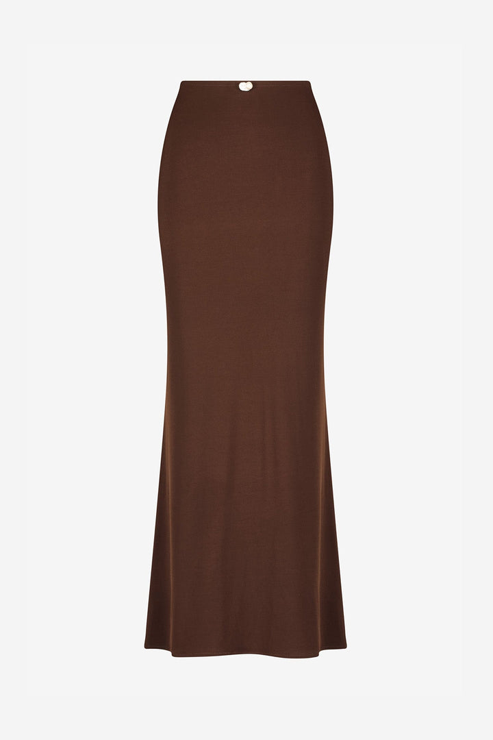 Arena Long Skirt with Pearl in Brown