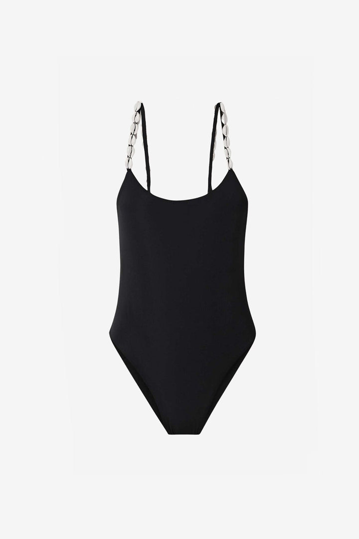 Ocean One-Piece with Cowries in Black